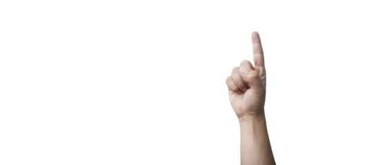 hand pointing finger on a PNG transparent background easy to modify - concept of idea or pointing at something