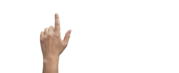 hand pointing finger on a transparent background - PNG easy modification