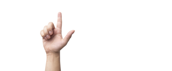 hand pointing finger on a PNG transparent background easy to modify - concept of idea or pointing at something