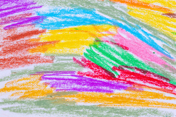 Colorful pastel crayons with painting background