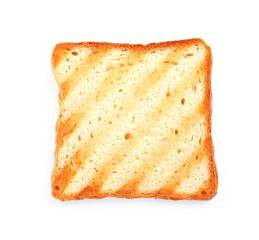 Slice of delicious toasted bread isolated on white