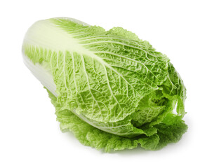 Fresh ripe Chinese cabbage on white background