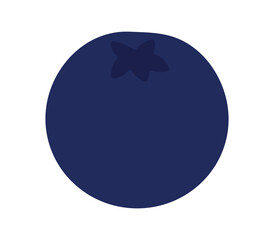 Single Blueberry Fruits Clipart Icon Vector Illustration on White Background