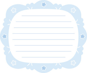 Blank cute note frame with pastel coloring and with stars