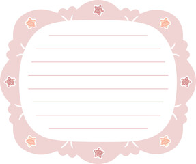Blank cute note frame with pastel coloring and with stars