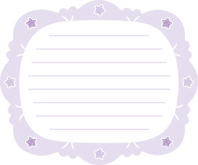Blank cute note frame with pastel coloring and with stars
