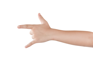 Child hand gesture Isolated on transparent background - PNG format.