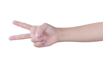 Child hand gesture Isolated on transparent background - PNG format.
