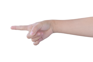 Child hand gesture Isolated on transparent background - PNG format.