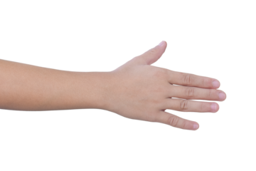Child hand gesture Isolated on transparent background - PNG format.