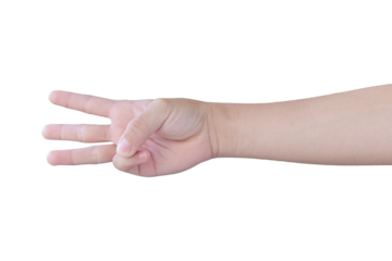 Child hand gesture Isolated on transparent background - PNG format.