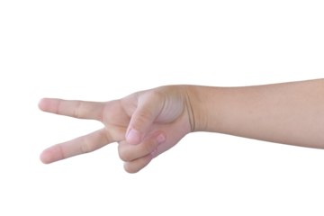 Child hand gesture Isolated on transparent background - PNG format.