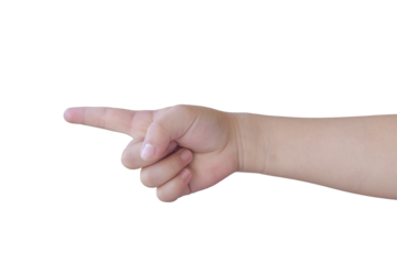 Child hand gesture Isolated on transparent background - PNG format.