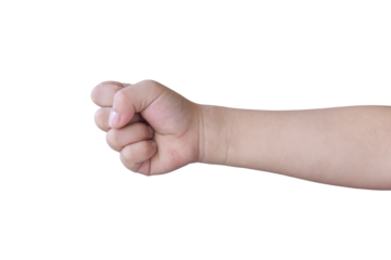 Child hand gesture Isolated on transparent background - PNG format.