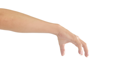 Man hand isolated on transparent background - PNG format.