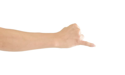 Man hand isolated on transparent background - PNG format.