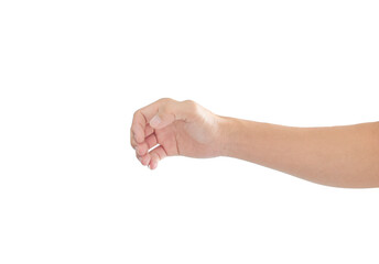 Man hand isolated on transparent background - PNG format.