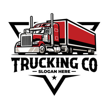 Trucking company emblem ready made logo vector isolated. Best for trucking and freight related industry