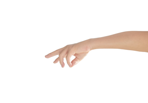 Man hand isolated on transparent background - PNG format.