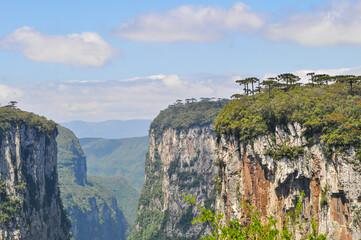 View of Itaimbezinho Canyon in a beautiful sunny day. Cambara do Sul, Rio Grande do Sul, Brazil