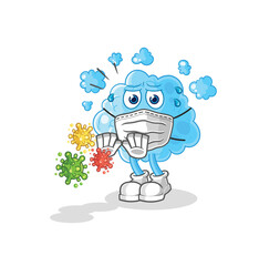 foam refuse viruses cartoon. cartoon mascot vector