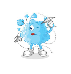 foam with paper plane character. cartoon mascot vector