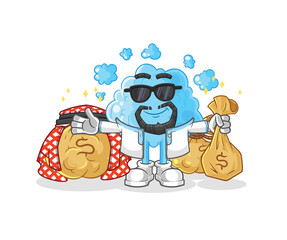 foam rich arabian mascot. cartoon vector