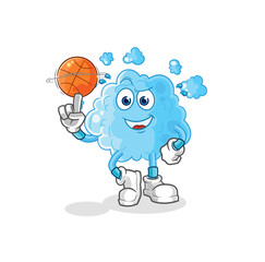 foam playing basket ball mascot. cartoon vector