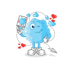 foam hold love letter illustration. character vector