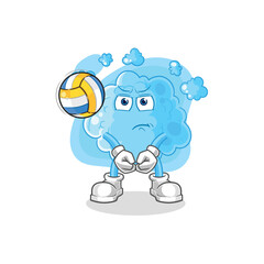 foam play volleyball mascot. cartoon vector