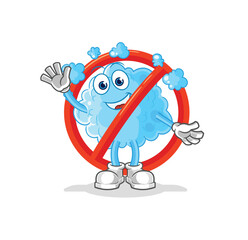 say no to foam mascot. cartoon vector