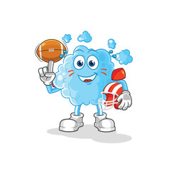 foam playing rugby character. cartoon mascot vector