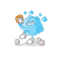 foam baseball pitcher cartoon. cartoon mascot vector