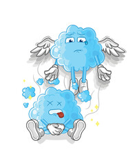 foam spirit leaves the body mascot. cartoon vector
