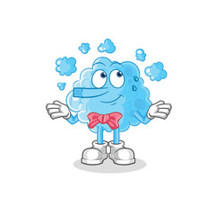 foam lie like Pinocchio character. cartoon mascot vector