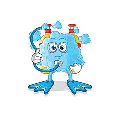 foam diver cartoon. cartoon mascot vector