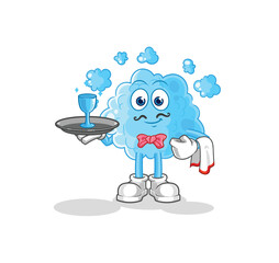 foam waiter cartoon. cartoon mascot vector