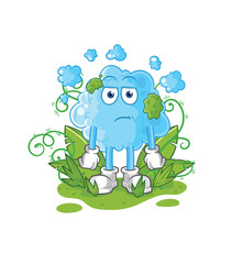 foam waiting too long mascot. cartoon vector