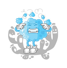 depressed foam character. cartoon vector