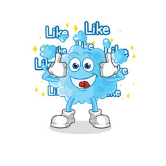 foam give lots of likes. cartoon vector