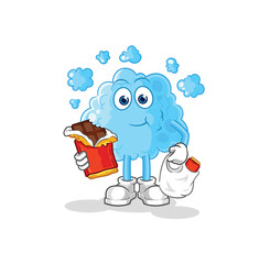 foam eat chocolate mascot. cartoon vector