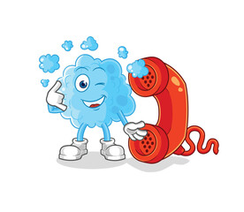 foam call mascot. cartoon vector