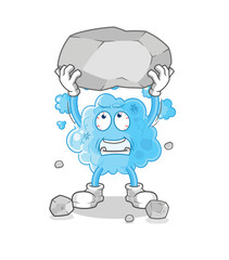 foam lifting rock cartoon character vector