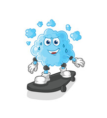 foam riding skateboard cartoon character vector