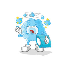 foam yawn character. cartoon mascot vector