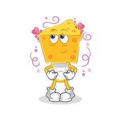 cheese head shy vector. cartoon character