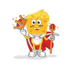 cheese head king vector. cartoon character