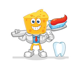 cheese head dentist illustration. character vector