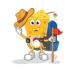 cheese head scout vector. cartoon character