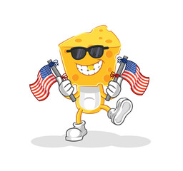 cheese head american youth cartoon mascot vector